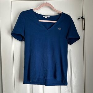 Lacoste Women's‎ Blue V-Neck Top